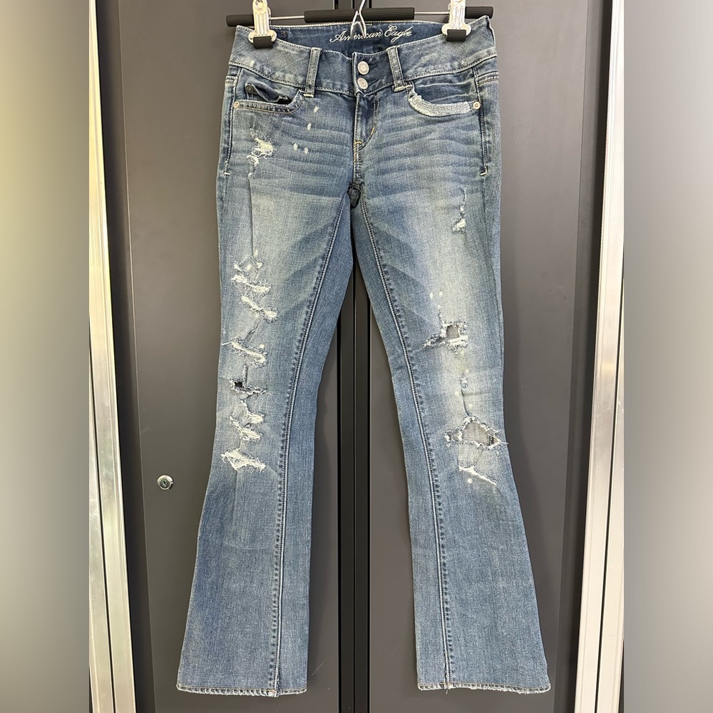 Vintage y2k American eagle destructed artist jeans-00.